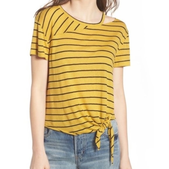 BP. Splice Neck Tie Hem Tee - Picture 1 of 6